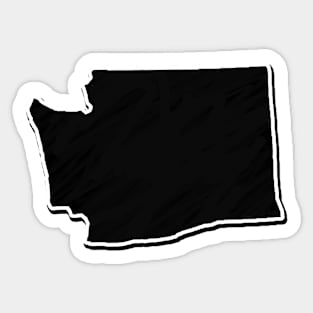 Black Washington Outline Sticker